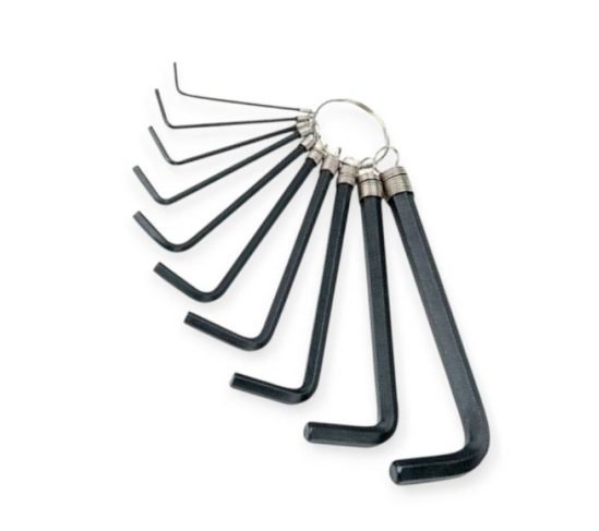 набор ключей шестигранных  средних HEX 1,5-10 мм, 10 шт. на металлическом кольце