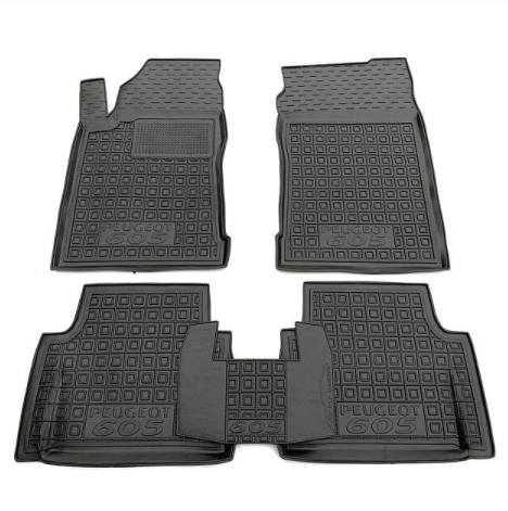 коврики салона Peugeot 605 1989-1999 борт 2,5см, с перемычкой