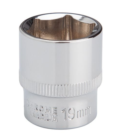 головка торцевая шестигранная 3/8"  19 мм CrV