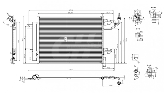 радиатор кондиционера Mitsubishi Colt, Smart Forfour 1.1-1.5 04->  (HART)