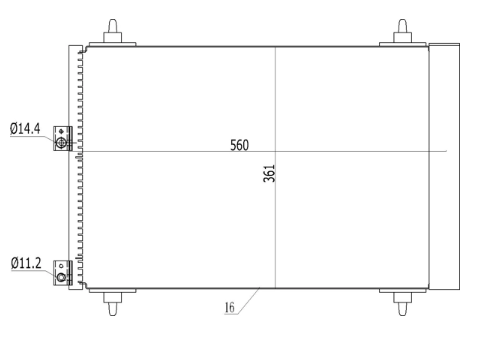 радиатор кондиционера Citroen Berlingo, Peugeot Partner 1.6HDi 05->  (HART)