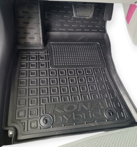 коврики салона Hyundai Kona (Electric) 2023-> борт 2,5см, с перемычкой "под заказ"