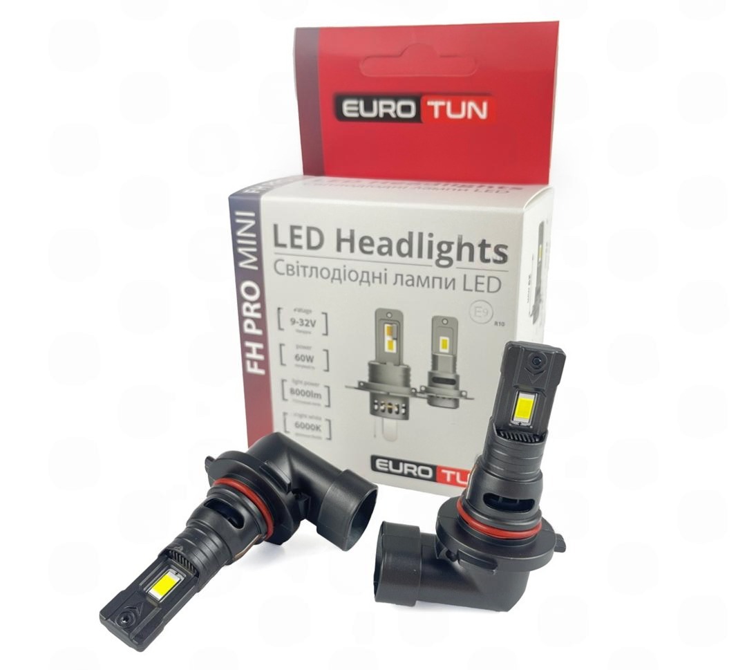 лампа LED HB3 12V-24V  60W EUROTUN FH PRO 8000L 6000K радиатор