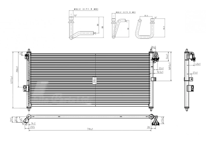 радиатор кондиционера MB A-class (W168) 1.4-1.9 (97-04)  (HART) 606 465 - зображення 2