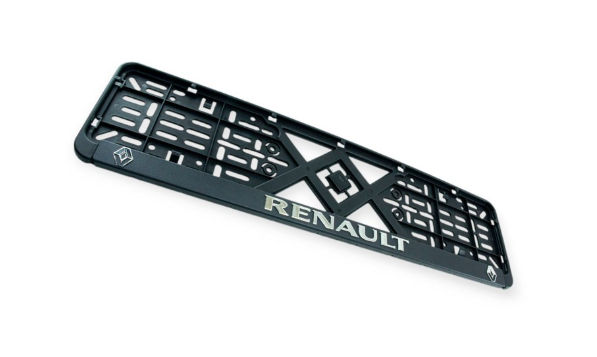 рамка под номер книжка  "RENAULT"  рельефная хром улучшенная