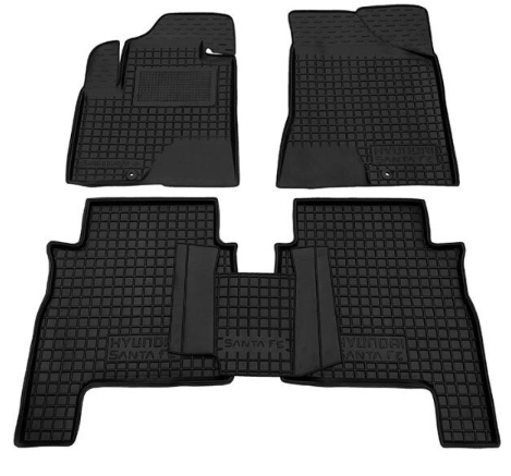 коврики салона Hyundai Santa Fe 2006-2010  борт 2,5см, с перемычкой