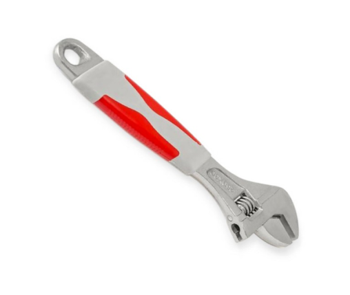 ключ разводной 300 мм резиновая ручка CrV Intertool