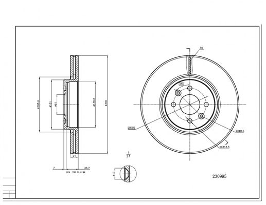 диск тормозной пер. Renault Scenic II, Grand Scenic II 03-> (d300x24mm)  (HART)
