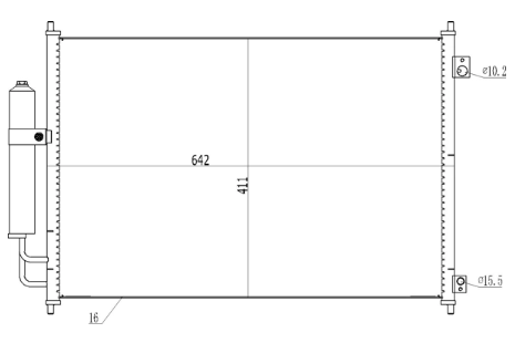 радиатор кондиционера Nissan X-Trail II 2.0-2.5i/D (07-13)  (HART)