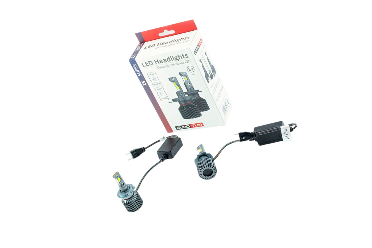 лампа LED H7 12V-24V  80W EUROTUN Z5 14000L 6000K CAN BUS радиатор с вентилят.