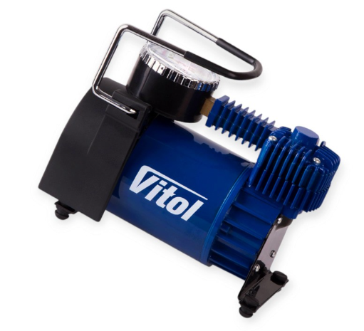 компрессор Vitol  10атм/ 40л/1,2м шланг/прикур/сумка/автостоп/2 режима К-52 - зображення 2