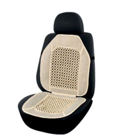 накидка на сиденье Elegant  круглая массажная косточка, лён 47х100см бежевая