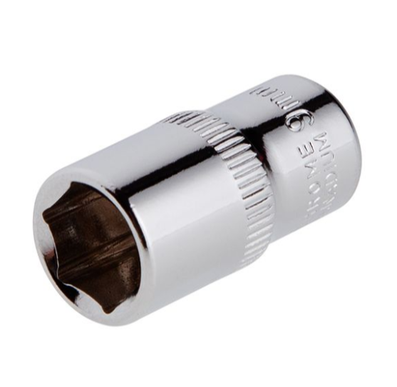 головка торцевая шестигранная 1/4"  9 мм CrV