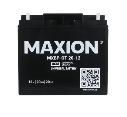 Акумулятор 12V 20А SLA промисловий MAXION чорний