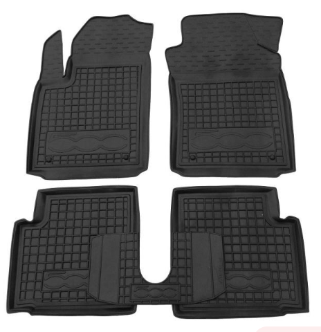 коврики салона Fiat 500 2007-> борт 2,5см, с перемычкой