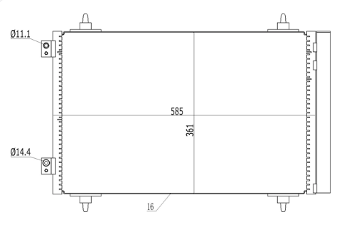 радиатор кондиционера Fiat Scudo 1.6/2.0D 07->  (HART)