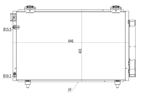 радиатор кондиционера Toyota Avensis 1.6-2.4 03->  (HART)
