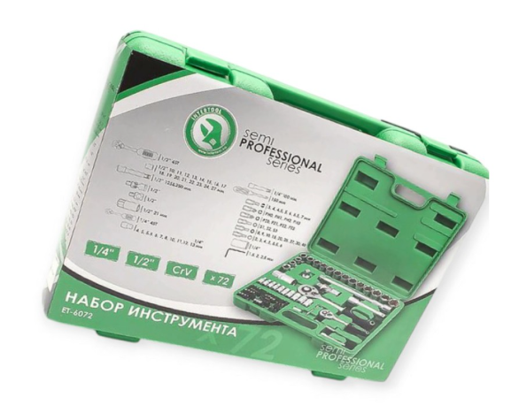набор инструмента 1/2",1/4"   77 шт  с битами, ключами ET-6077SP - зображення 3