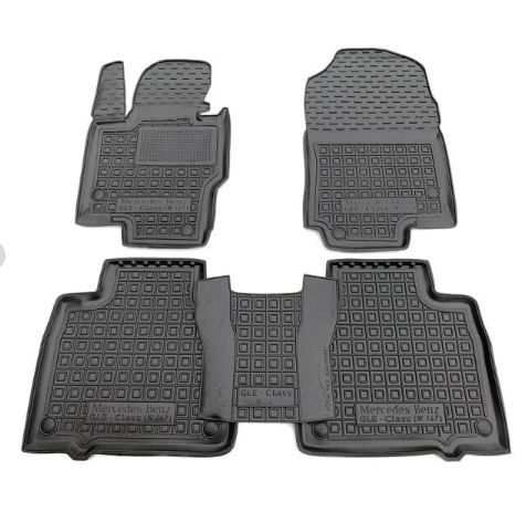 коврики салона Mercedes W167 GLE 2019-> борт 2,5см, с перемычкой