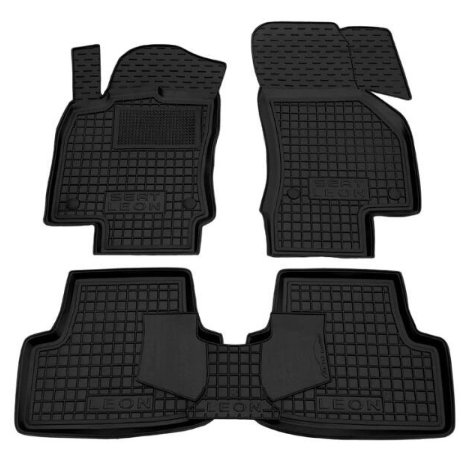коврики салона Seat Leon 2012-2020 (5 дв.) борт 2,5см, с перемычкой
