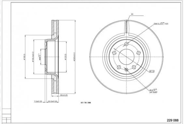 диск тормозной пер. Audi A6, A8 (04-11) (321x30)  (HART)
