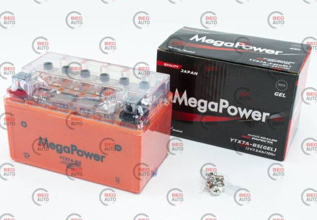 акб 12V7A (150x95x85) гелевый MEGA POWER (2,5 кг) оранж