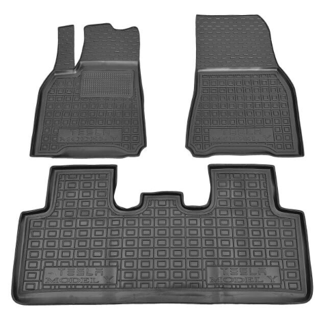 коврики салона Tesla Model Y 2020-2023 борт 2,5см, с перемычкой