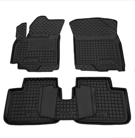 коврики салона Suzuki SX4 2006-2016, Swift 2005-2010  борт 2,5см, с перемычкой