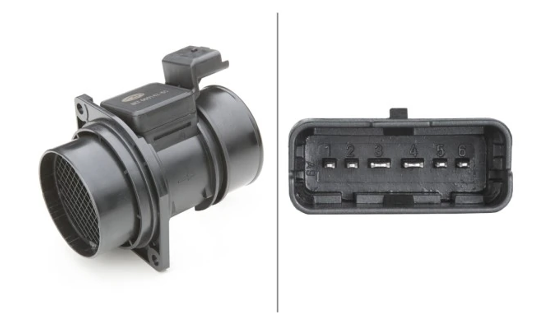 расходомер воздуха Renault Master, Laguna, Opel Movano 1.9-2.5dCi 03->  (HELLA)