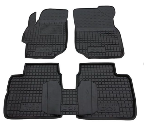 коврики салона Peugeot 301 2012-2017 борт 2,5см, с перемычкой