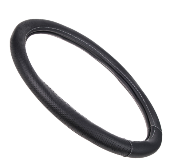 чехол руля  M  экокожа  (37 - 39 см)  черный Штурмовик  перфорированный, белая строчка Ш-163010/1 M - зображення 2