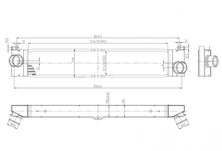 радиатор интеркулера Citroen Jumper, Fiat Ducato, Peugeot Boxer 2.0-3.0D 06->  (HART)