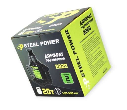 домкрат гидравл. 20Т 190-350мм  (коробка) Steel Power