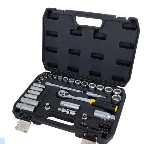 набор инструмента  3/8"  39 шт, 8-22 мм с трещ., удленит., кардан, свечн., удлин. головк, биты