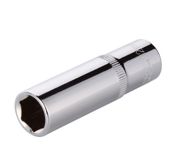 головка торцевая шестигранная удлиненная 3/8"  12 мм CrV