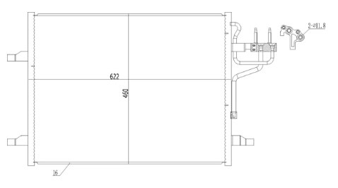 радиатор кондиционера Ford Kuga 08->  (HART)