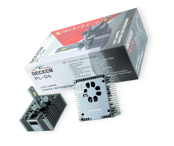 лампа LED D5 12V PL-04 6000K 10000L 50 W радиатор c вентилятором+обманка