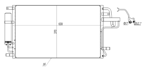 радиатор кондиционера Hyundai Tucson, Kia Sportage 2.0D 04->  (HART)