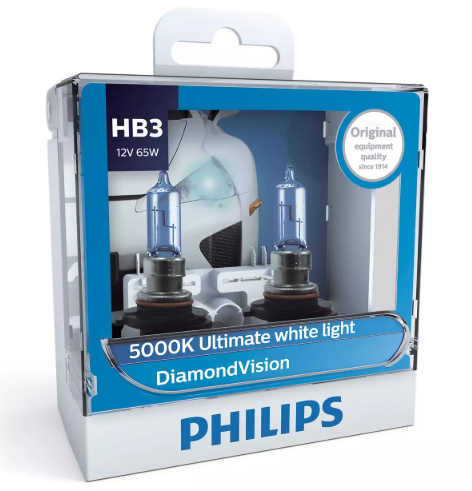 лампа НВ3 12V 65W PHILIPS Diamond Vision 5000K (2шт)