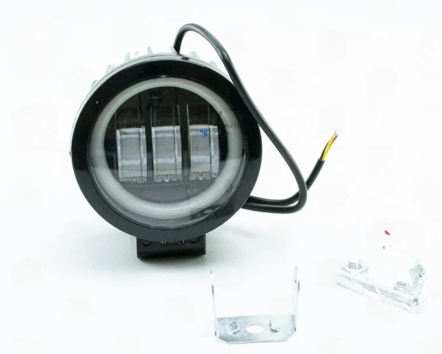 фара дополнительная LED  круглая  92х58 (Дм/Ш) + ангельские глазки