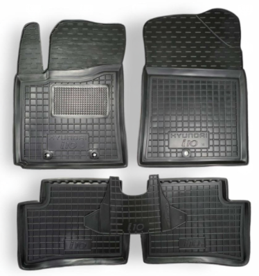 коврики салона Hyundai I10 2013-2019 борт 2,5см, с перемычкой