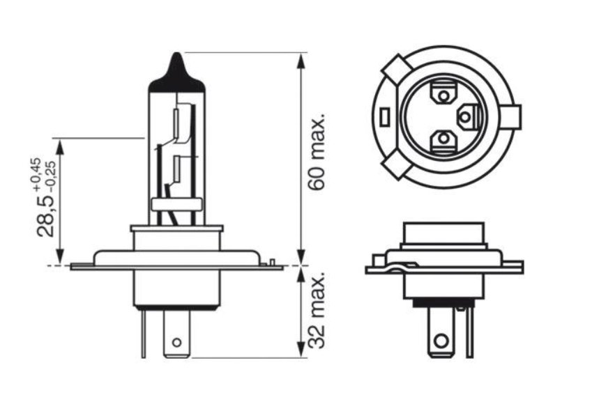 Автомобiльна лампа H4 Plus 30 12V W-V 1 987 302 042 - зображення 2