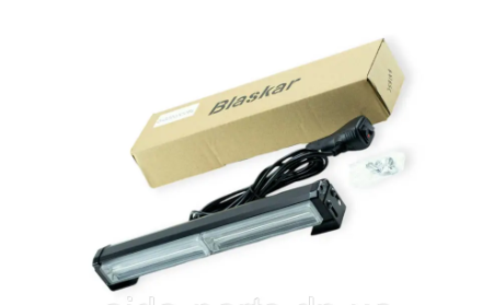 фара дополнительная LED  прямоуг. 165х40х45 (Д/В/Ш) 2 секции синяя стробоскоп+штекер в прикуриват.