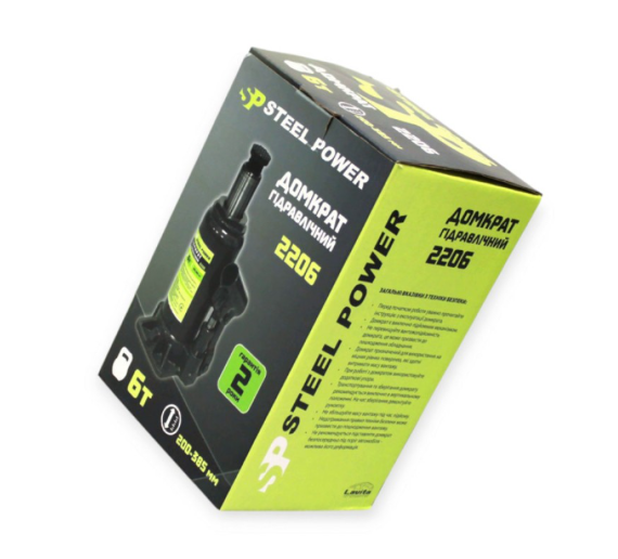 домкрат гидравл.  6Т  200-385мм  (коробка) Steel Power