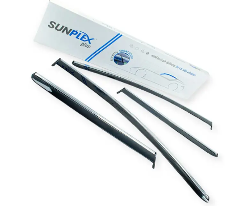 ветровик Nissan Qashqai I 2006-2014 (скотч) Sunplex с хром молдингом