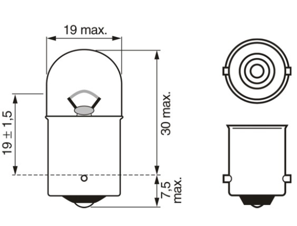лампа A 12V R5W BA15s BOSCH Eco 1987302815 - зображення 2