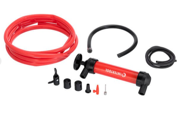 насос ручной для перекачки топлива, масла, воды; накачки шин, матрасов, надувных лодок Intertool