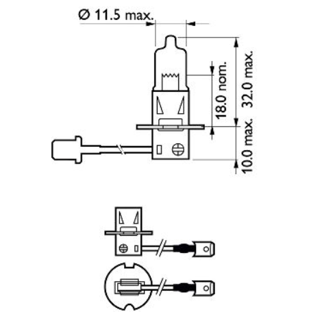 лампа H3 12V 55 W  PHILIPS Premium+30% 12336PRC1 - зображення 3