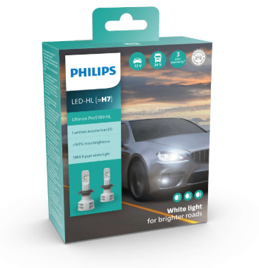 лампа LED H7 12V  24W Ultion Pro 5100 +160% PHILIPS