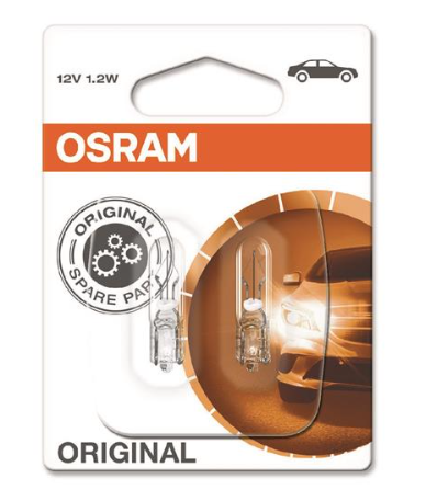 лампа БЦ 12V 1,2W W2х4,6d OSRAM (пара)